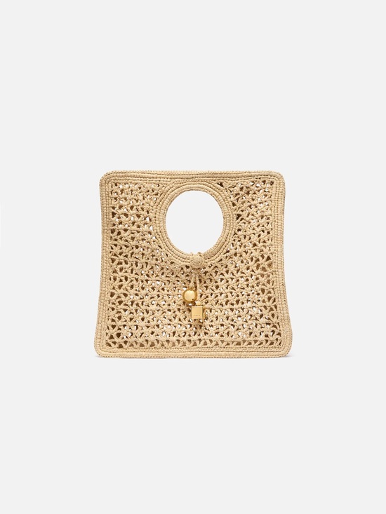 Jacquemus Handbags - Jacquemus Beige Crochet Circle-Handle Tote